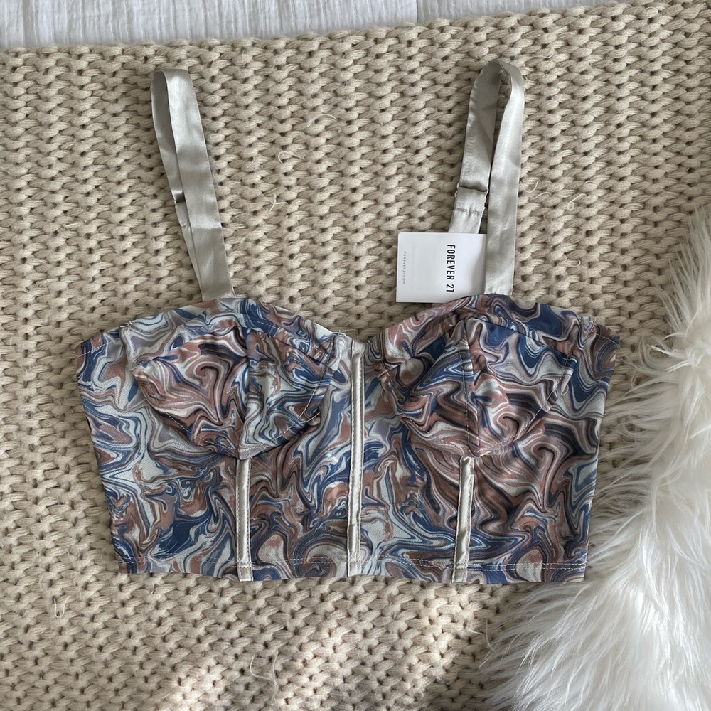 Forever 21 Patterned Corset Top